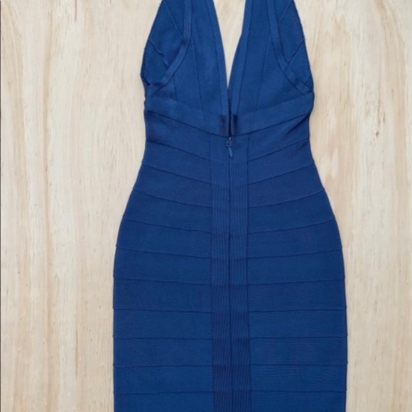 Herve Leger Blue Bandage Dress. V-neck. XS - NWT - Picture 5 of 9